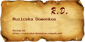 Ruzicska Domonkos névjegykártya